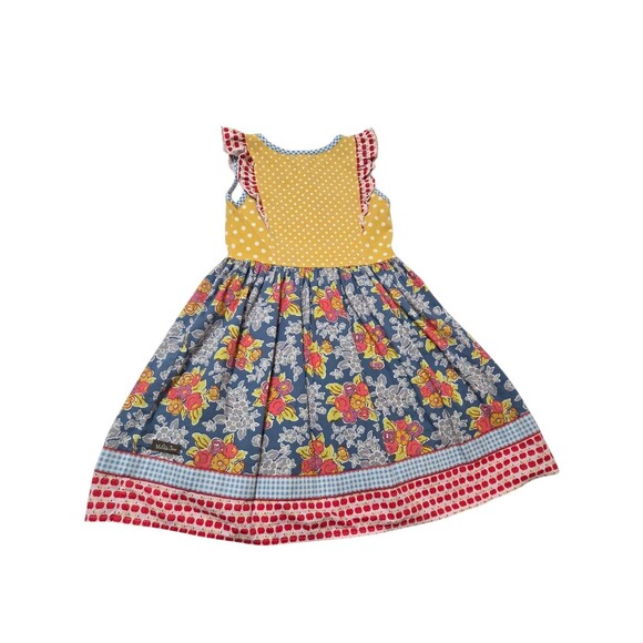 Matilda Jane Around the Globe Dress The Adventure Begins Girls Size 8 Apple G8.1 - Picture 2 of 8